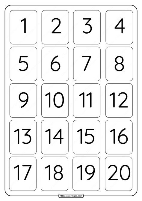 Printable 1 to 20 Rectangle Border Numbers Worksheet 05. Numbers 1 20 Free Printable, 1-15 Numbers Free Printable, Numbers 0-20 Free Printable, Number Chart 1-20 Free Printable, Number 1 To 20 Worksheets, Numbers 1 20 Printables, Numbers 10 To 20 Worksheet, Number 1-20, Numbers Preschool Printables 1-20