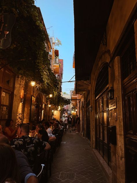 An image from one of the streets in chania, crete. Chania Aesthetic, Crete Greece Aesthetic, Chania Crete Greece, Greece Aesthetic, Crete Greece, Dream Lifestyle, Original Photo, Crete, Wonderful Places