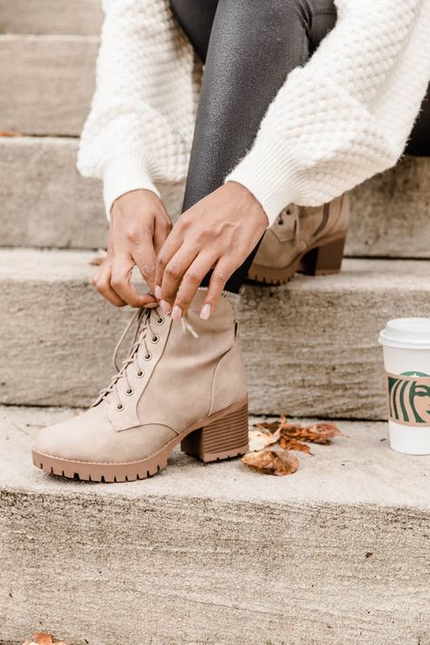 Ruth Taupe Booties – Pink Lily Fall Midi, Cocktail Dress Wedding Guest, Taupe Boots, Midi Dress Fall, Shoe Boxes, Trendy Winter, Maternity Shops, Wedge Sneakers, Cozy Sweater