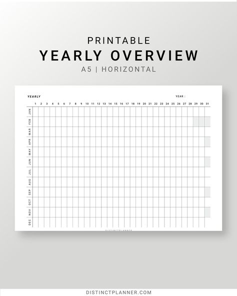 Yearly Overview Printable, Year at a Glance, Undated Yearly Planner A5 Inserts, Year on One Page, Yearly Agenda Template, Horizontal Layout notiondailyplanner #plannerobsessed #smallbusinessplanner. 2024 Year At A Glance Printable Free, Year Planner 2024 Free Printable, Year At A Glance Printable Free, Yearly Planner Ideas, Yearly Overview Printable, Pink Monthly Planner, Year At A Glance Calendar, Monthly Tracker, Yearly Overview