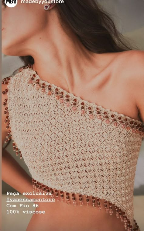 Crochet Fancy Top, Elegant Crochet Top, Trendy Crochet Tops, Crochet Bustier, Fancy Crochet, Boho Crochet Patterns, Crochet Summer Dresses, Crochet Bra, Mode Crochet