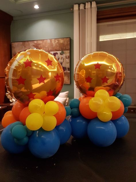 Dragon Ball Z Birthday Decorations, Dragon Ball Balloons, Dragon Ball Z Table Centerpieces, Dragon Ball Z Centerpieces Party Ideas, Dragon Ball Z Decor, Dragonball Z Party Ideas, Dragon Ball Z Baby Shower Ideas, Dragon Ball First Birthday, Dragon Ball Z 1st Birthday Party