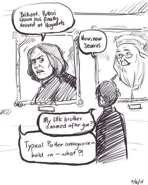 Snape, Dumbledore, and James Sirius. Scorpius And Rose, Citate Harry Potter, Art Harry Potter, German Empire, Yer A Wizard Harry, Harry Potter Comics, Potter Art, Bd Comics, Harry Potter Jokes