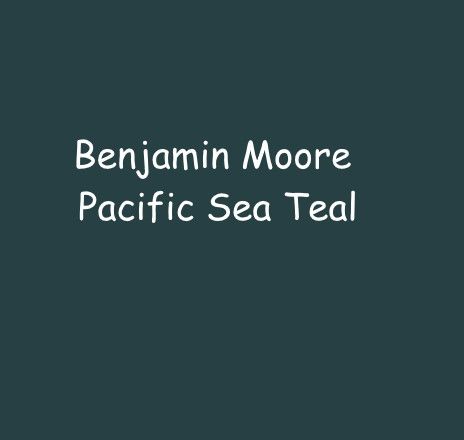 Benjamin Moore Pacific Sea Teal, Dark Teal Benjamin Moore Paint, Benjamin Moore Door Paint Colors, Pacific Sea Teal Benjamin Moore, Dark Teal Cabinets Kitchens, Benjamin Moore Dark Teal, Benjamin Moore Turquoise, Teal Home Office, Dark Teal Paint