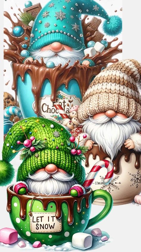 Gonk Wallpaper, Gnomes Wallpaper, Coffee Gnomes, Candy Photoshoot, Gnome Wallpaper, Funny Animal Clips, Xmas Coffee, Christmas Stationary, Gnome Art