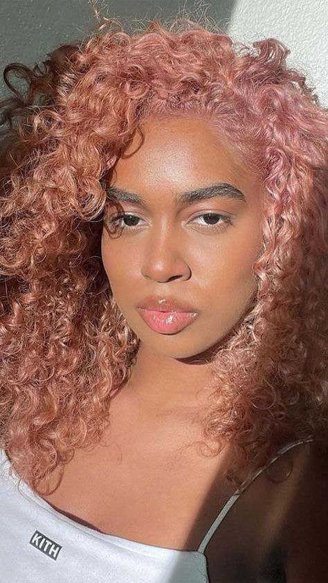 Rose Gold Short Hair Black Woman, Rose Gold Twa Natural Hair, Rose Gold Afro, Rose Gold Hair Color On Black Women, Rose Gold Natural Hair Black Women, Rose Gold Natural Hair, Rose Gold Hair On Black Women, Rose Gold Hair Black Women, Rose Gold Locs