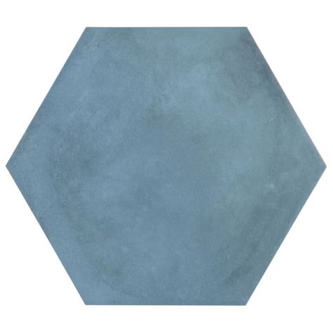 Artmore Tile (Sample) Storm Hex Blue Ocean 9-in x 10-in Matte Porcelain Encaustic Thinset Mortar Floor and Wall Tile in the Tile Samples department at Lowes.com Hex Tiles Bathroom, Tropical Tile, Artmore Tile, Hexagon Floor, Blue Bathroom Tile, Affordable Tile, Encaustic Tiles, Hex Tile, Handcrafted Tile