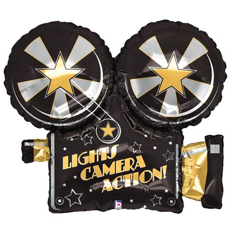 Hollywood Camera Giant Supershape Foil Balloon Product Image Deco Cinema, Twenties Party, Stars D'hollywood, Movie Night Birthday Party, Hollywood Party Theme, 1920s Party, Awards Party, Carnival Themed Party, Balloon Lights