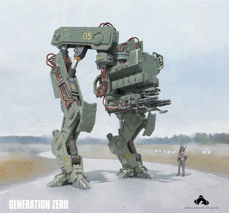 ArtStation - Generation Zero - Tank, Ville Ericsson Generation Zero Art, Generation Zero Concept Art, Generation Zero Robots, Tank Mech, Generation Zero, Mecha Tanks, Dieselpunk Vehicles, Robots Tanks, Humanoid Creatures