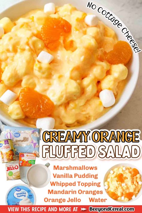 Orange Creamsicle Fluff, Creamsicle Fluff, Orange Fluff Salad, Dairy Free Whipped Topping, Orange Jello Salads, Orange Salad Recipes, Mandarin Orange Salad, Fluff Salad Recipes, Orange Fluff