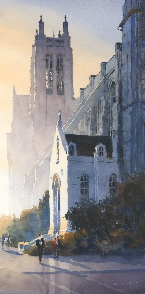 RECENT PAINTINGS Michael Reardon, Watercolor City, Watercolor Architecture, Watercolour Inspiration, Painting Classes, Watercolor Painting Techniques, Architecture Painting, 수채화 그림, Oakland California