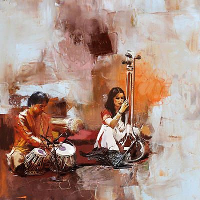 Classical Dance Paintings, Hindustani Classical Music, Indian Musical Instruments, Pakistani Art, Indian Classical Music, Indian Classical Dance, Cultural Art, Color Drawing Art, Dance Paintings