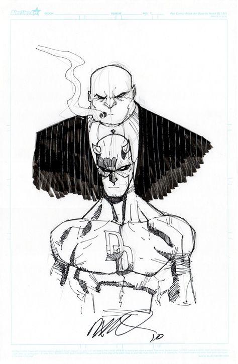 Marvel Comic Art Style, Kingpin Art, Comics Art Style, King Pin Marvel, Pin Sketch, Daredevil Drawing Sketches, Humberto Ramos Art, Comic Book Style Art, Comic Anatomy