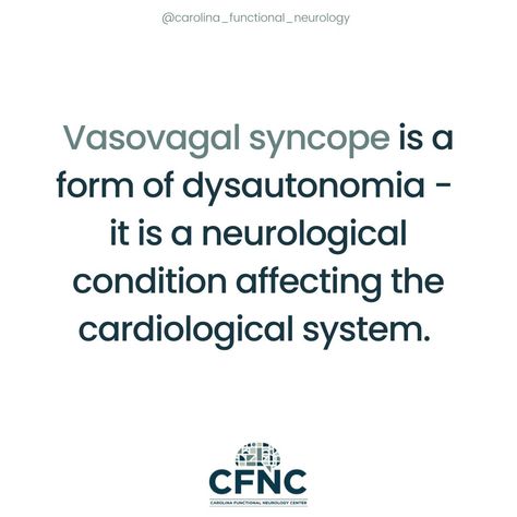 Vasovagal syncope, also called neurocardiogenic syncope, is a form of dysautonomia, which means that it is a neurological condition affecting the cardiological system. This type of dysautonomia is characterized not just by someone passing out/fainting, but uniquely by both blood pressure and heart rate dropping. This is a vagal response and creates a lack of blood flow to the head, causing someone to lose consciousness. Typically, this is only experienced quickly, and the person should beco... Neurocardiogenic Syncope, Neurology, Autoimmune Disease, Blood Flow, Migraine, Chronic Illness, Heart Rate, Blood Pressure, Consciousness