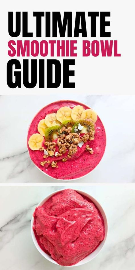 How To Make A Smoothie Bowl Perfectly Every Time! Thick Smoothie Bowl, Perfect Smoothie Bowl, Thick Smoothie, Smoothie Guide, Best Smoothie, Creamy Smoothies, How To Make Smoothies, Smoothie Bowl Recipe, Dash Diet