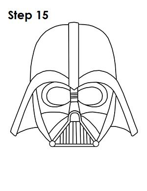 Draw Darth Vader How To Draw Darth Vader Step By Step, How To Draw Darth Vader, Darth Vader Helmet Drawing, Vader Drawing, Darth Vader Helm, Darth Vader Drawing, Darth Vader Face, Darth Vader Mask, Helmet Drawing