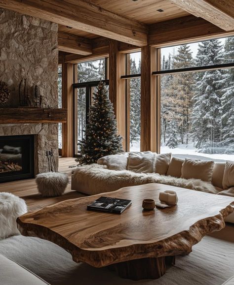 Rustic Lodge Interior, Mountain Interiors, Casa Clean, A Frame Cabins, Chalet Interior, Modern Mountain Home, Cabin Interiors, Rustic Home Design, Lodge Style