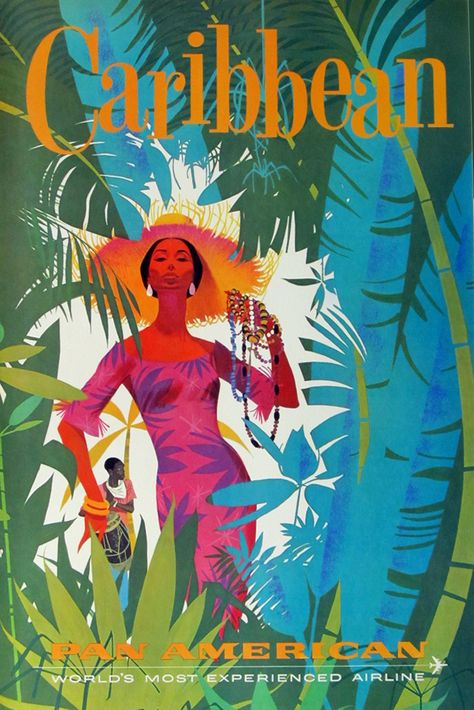 Vintage Films, Paloma Faith, Travel Ads, Airline Travel, Vintage Airlines, Pan American, Travel Postcard, Retro Travel Poster, Caribbean Travel