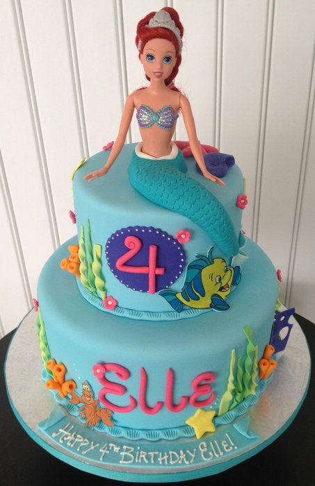 Simple Ariel Little Mermaid cake. Addy would love this for her birthday this year!! Ariel Cake, Little Mermaid Cake, Ariel Birthday Party, Little Mermaid Birthday Party, Ariel Party, Little Mermaid Cakes, Mermaid Birthday Cakes, Ariel Birthday, Ariel Little Mermaid