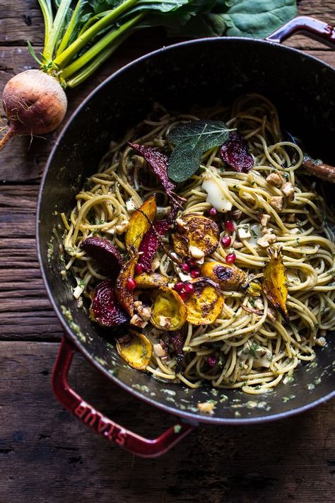 Miso Browned Butter and Brie Pasta with Roasted Beets + Walnuts Brie Pasta, Pasta Food Recipes, Butter Noodles, Walnuts Recipe, Butter Pasta, Pasta Food, Browned Butter, Half Baked, Roasted Beets