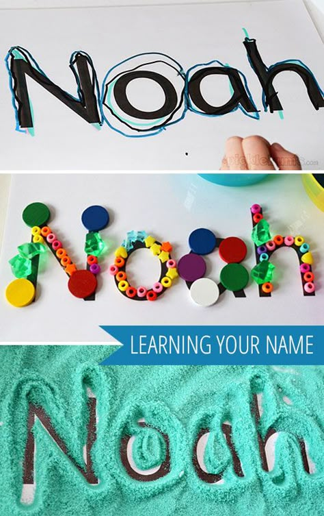 Learning Your Name - three playful ways to help kids learn to recognise their own name using a simple name card. Preschool Names, Name Activities, Preschool Writing, Preschool Literacy, Name Card, Preschool Fun, Toddler Learning, Literacy Activities, Preschool Learning