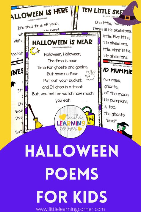 Halloween Poems for Kids | songs and rhymes that are funny, scary, and not scary for kids in prek, kindergarten, first, and second grade #poemsforkids #halloween Spider Facts For Kids, Halloween Poems For Kids, Scary Poems, Rhyming Kindergarten, Kindergarten Autumn, Funny Poems For Kids, Halloween Rhymes, Scary And Funny, Kindergarten Poems