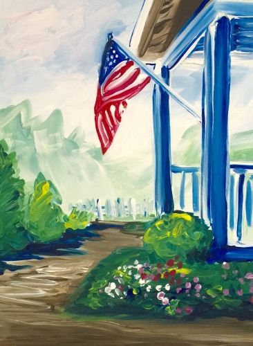 Patriotic Painting Ideas, Painting Party Ideas, Starfish Painting, Easy Pictures, Tap House, Simple Paintings, Painting With A Twist, Globe Theater, Patriotic Art