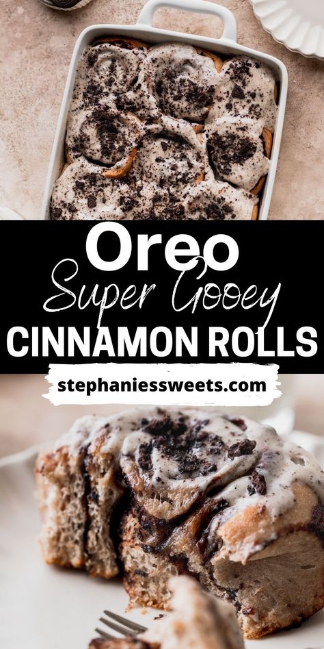 No Cinnamon Rolls, Oreo Sweet Rolls, Cookie And Cream Cinnamon Rolls, Cookies And Cream Cinnamon Rolls Recipe, Oreo Crescent Rolls, Cookies N Cream Cinnamon Rolls, No Food Recipes, Homemade Desert Ideas, Cream Cheese Filled Pretzels