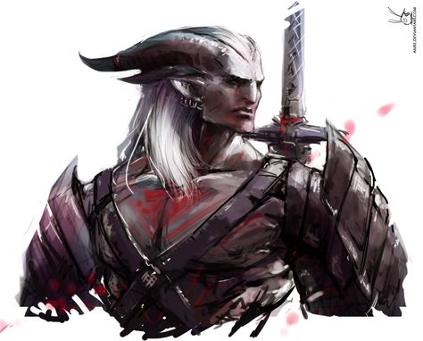 Random qunari by Aiuke.deviantart.com on @deviantART Male Qunari, Dnd Goliath, Dragon Age Qunari, Tiefling Paladin, Hawke Dragon Age, Dark Sun, Dragon Age 2, Rpg Characters, Dragon Age Inquisition