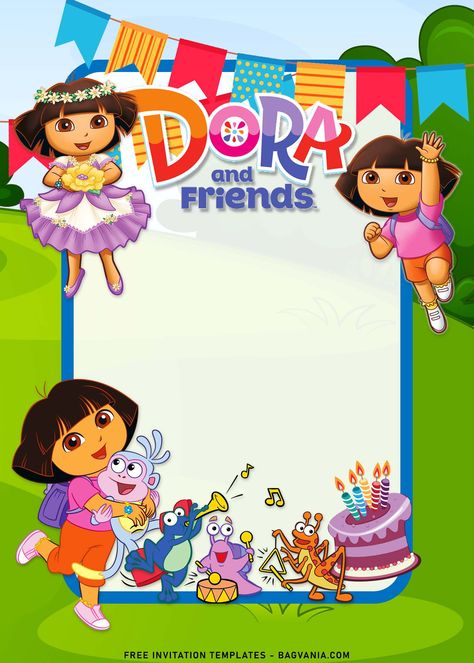 Get 7+ Dora And Friends Birthday Invitation Templates #free #freeinvitation2019 #birthday #disney #invitations #invitationtemplates Dora The Explorer Wallpaper Iphone, Dora Invitation Template, Birthday Cards Free Printable, Dora The Explorer Invitation Template, Dora The Explorer Birthday Invitations, Birthday Tarpaulin, Friends Birthday Invitation, Dora The Explorer Poster, Birthday Tarpaulin Design