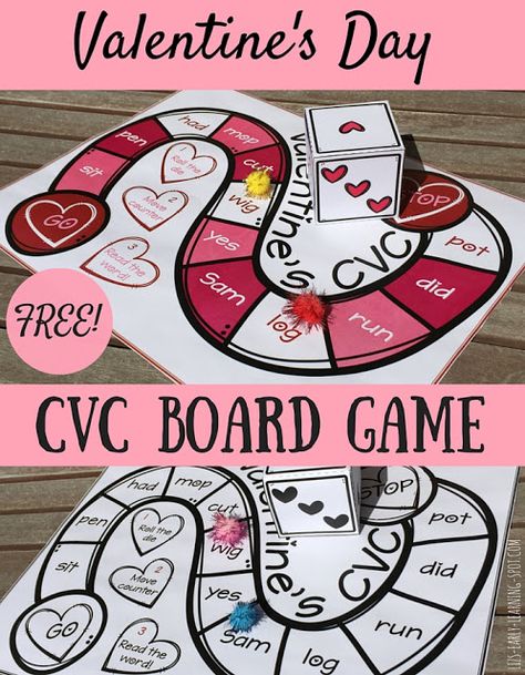 A Fun Valentine's Day Center Activity - Classroom Freebies Valentijnsdag Quotes, Kindergarten February, February Classroom, Kindergarten Valentines, February Activities, Cvc Activities, February Ideas, Classroom Freebies, Preschool Valentines