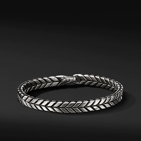 Bracelets Chevron, Chevron Bracelets, Unique Gold Wedding Rings, Unique Mens Bracelet, Masculine Jewelry, Silver Bracelet Designs, David Yurman Mens, Luxury Bracelets, Mens Chain Bracelet