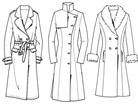 Women's Coat How To Draw Fur, Fur Coat Fashion, Fashion Figure Drawing, Hooded Trench Coat, Dress Sketches, Dress Drawing, Fashion Figures, Original Fashion, Fashion Design Drawings