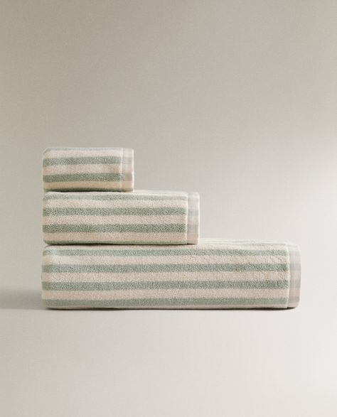 COTTON BATH TOWEL WITH COLORED STRIPES - TOWELS - BATHROOM | Zara Home United States of America | Zara Home United States of America Half Bath Remodel, Towels Bathroom, Striped Towels, Cotton Bath Towels, Bath Remodel, Zara Home, Bathroom Towels, Bath Towel, Stripes Design