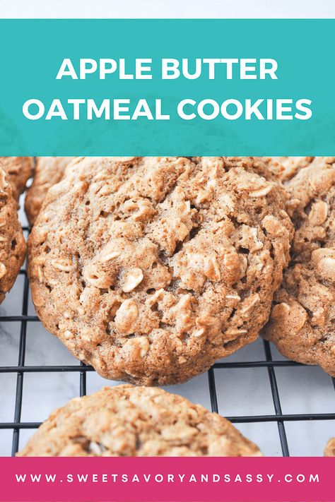 Apple Butter Oatmeal, Quaker Oatmeal Cookies, Apple Butter Cake, Oatmeal Cookie Dough, Oatmeal Applesauce Cookies, Applesauce Cookies, Apple Pie Oatmeal, Apple Oatmeal Cookies, Butter Oatmeal Cookies