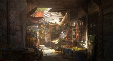 ArtStation - Middle east street East Street, Building Concept, Futuristic Interior, Old Street, Environment Concept Art, Street Light, Middle Eastern, Cinematography, Middle East