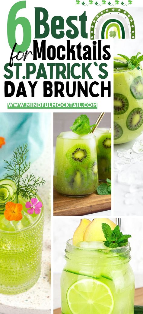 Alcohol Free Party Drinks, Mock Cocktails, Irish Cocktails, Mocktail Party, St Patricks Day Drinks, Irish Drinks, Easy Mocktail Recipes, Baby Shower Drinks, Brunch Drinks