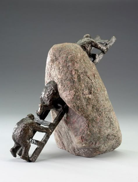 "Ladder through the stone" by the very talented sculptor Keld Moseholm #sculpture Art Pierre, Sculpture Art Clay, Sculptures Céramiques, Decorating Home, Sculpture Metal, Contemporary Sculpture, Home Decorating Ideas, Wire Sculpture, Stone Sculpture