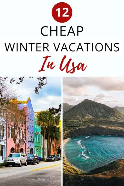 Escape winter blues on a budget! ❄️ Explore 12 affordable winter vacations in the USA and discover cozy stay options. From snowy retreats to thrilling adventures, plan your getaway without breaking the bank. Dive into the full blog for travel inspiration! #WinterVacations #AffordableTravel #SnowyAdventures #Wanderlust #BudgetFriendly #OrdinaryTraveler #TravelDeals Best Winter Getaways In Us, Best Places To Travel In Winter, Best Places To Travel In Us In December, Best January Vacations In The Us, December Vacations In The Us, Short Vacation Ideas, East Coast Winter Vacation Ideas, Cheap Places To Travel In December, New Years Vacation Ideas