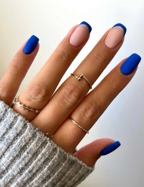 Royal Blue Prom Nails, Royal Blue Nails Designs, Dance Nails, Blue Prom Nails, Blue And White Nails, Royal Blue Nails, Blue Gel Nails, Baby Blue Nails, Blue Acrylic Nails