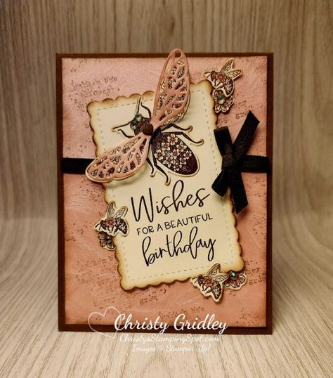 Stampin Up Queen Bee, Cat 2023, Bee Stamp, Stampin Up 2022 2023, Bee Vintage, Vintage Birthday Card, Stampin Up 2023, Dragonfly Dreams, Vintage Birthday Cards