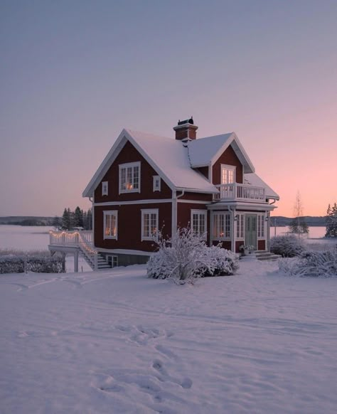 House Villa, Swedish House, Red House, Winter Vibes, Pretty House, House Goals, Winter Aesthetic, Dream Home Design, House Inspiration