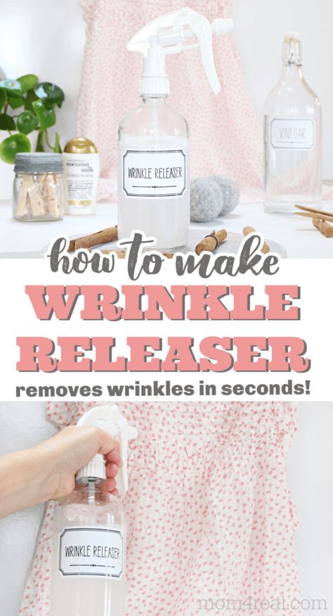 Nobody likes to wear wrinkled clothes, and sometimes you may not have time to iron or steam them. Other times, you may not have an iron or steamer available. That's why I love wrinkle releaser! This easy tutorial will show you How to Make DIY Wrinkle Releaser Spray that will quickly remove wrinkles from your clothing...no ironing necessary! Ironing Spray, Wrinkle Release Spray, Diy Wrinkles, Wrinkle Release, Lotion For Oily Skin, Tips For Oily Skin, Wrinkled Clothes, Diy Sprays, Baking Soda Shampoo