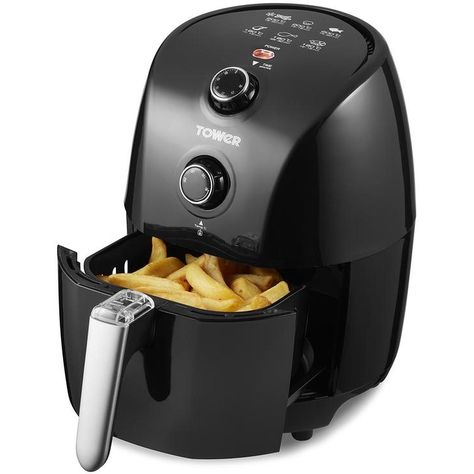 Eliminate the excess fat associated with frying and create a range of delicious meals using the hot air circulation technology of the 1.5 litre Tower air fryer. With only a small amount of low calorie cooking spray the enhanced airflow creates a crispy texture as it fries across a range of ingredients, including vegetables, chicken, chips, and cakes. It's also very easy to clean, as the pull out drawer and removable inner cooking basket require just a simple hand wash to maintain the same g Airfryer Healthy, Tower Air Fryer, Electric Fryer, Low Calorie Cooking, Deep Fried Food, Fried Foods, Air Fryers, Cooking For One, Air Frying