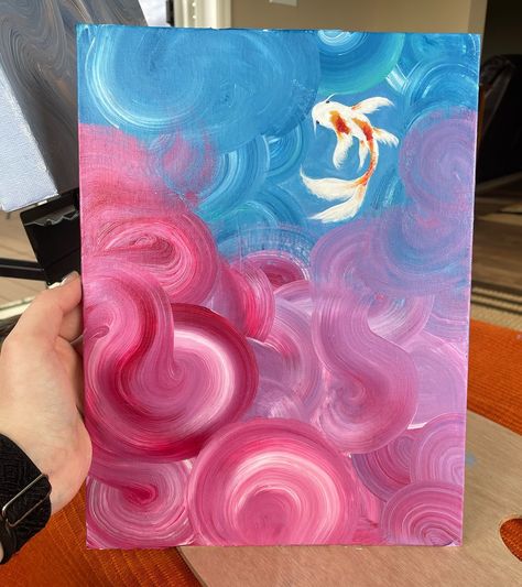 🌊Strange Waters🪷 Made this last night:) up for sale if anyone would like:) #art #painting #abstractart #abstract #koi #koifish #koipainting #paintings #acrylic #acrylicpainting #artistsoninstagram #artist #artforsale #blueandpink #pinkart #blueart #swirls #design Acrylic Swirl Painting, Swirl Painting, Koi Painting, Paintings Acrylic, Mini Canvas Art, Pink Art, Mini Canvas, Blue Art, Koi Fish