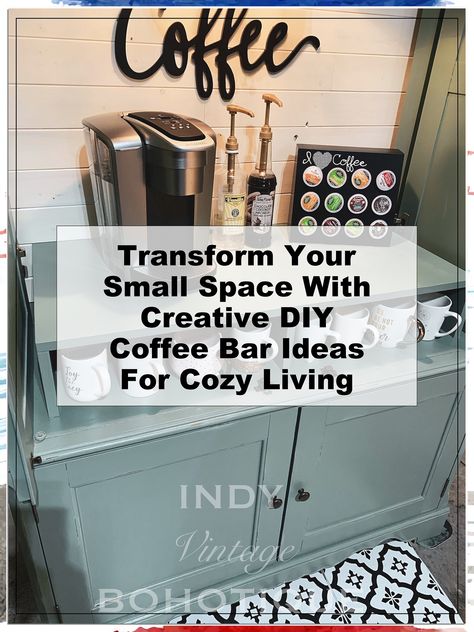 Discover how to maximize your small space with creative DIY coffee bar ideas that bring warmth and style to your home. This guide offers innovative solutions for transforming even the tiniest corners into a cozy coffee haven. From chic shelving to clever organization tips, you'll find inspiration to create a functional and inviting coffee bar that suits your lifestyle. Elevate your daily coffee ritual with these easy-to-implement ideas tailored for small living spaces. Diy Corner Coffee Bar, Coffee Nook Ideas Small Spaces, Coffee Bar Ideas Diy, Bar Ideas Diy, Glam Coffee Bar, Diy Coffee Bar Ideas, Corner Coffee Bar, Clever Organization, Coffee Bar Ideas