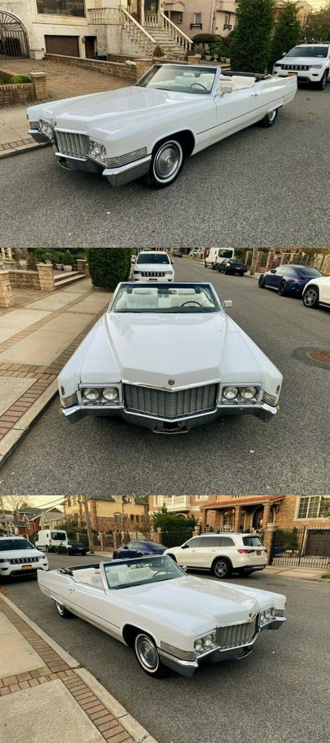 1970 Cadillac Deville Convertible Triple White, LOW MILES 1970s Aesthetic Fashion, Prom Cars, 1970 Cars, White Cadillac, Prom Car, Las Vegas Wedding Photos, White Convertible, Vegas Wedding Photos, 70s Cars