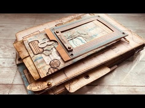 (48) Vintage Style Pop-Up Album/Folio Tutorial | Handmade from Altered File Folder - YouTube Bohemian Journal, Mini Book Tutorial, Treasure Books, Best Travel Journals, Junk Journaling, Paper Clips, Scrapbook Album, Bee Happy, File Folder