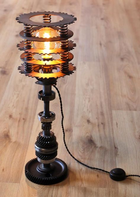 Steampunk Lamp Industrial design Vintage lighting | Etsy #Exploring #the #HomeDecorating #Decor #Raw #HomeInspiration #Style #Appeal #of #Outdoor #Industrial Steam Punk Decor, Steampunk Lamp Diy, Lamp Industrial Design, Custom Lamps, Wall Lamps Diy, Steampunk Lights, Industrial Kitchens, Mechanical Tools, Lampe Steampunk