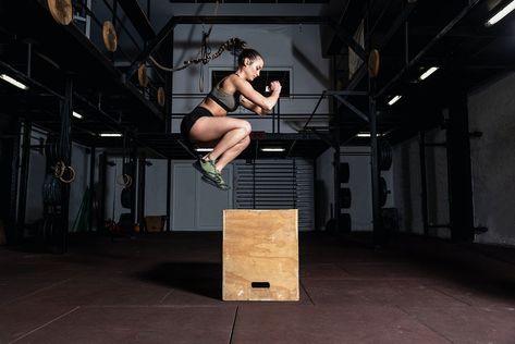 The Pro’s Guide to Box Jump Exercises and Workouts Box Jump Workout, Jump Exercises, How To Box, Fitness Results, Jump Workout, Tactical Fitness, Working Out At Home, Home Working, Box Jumps